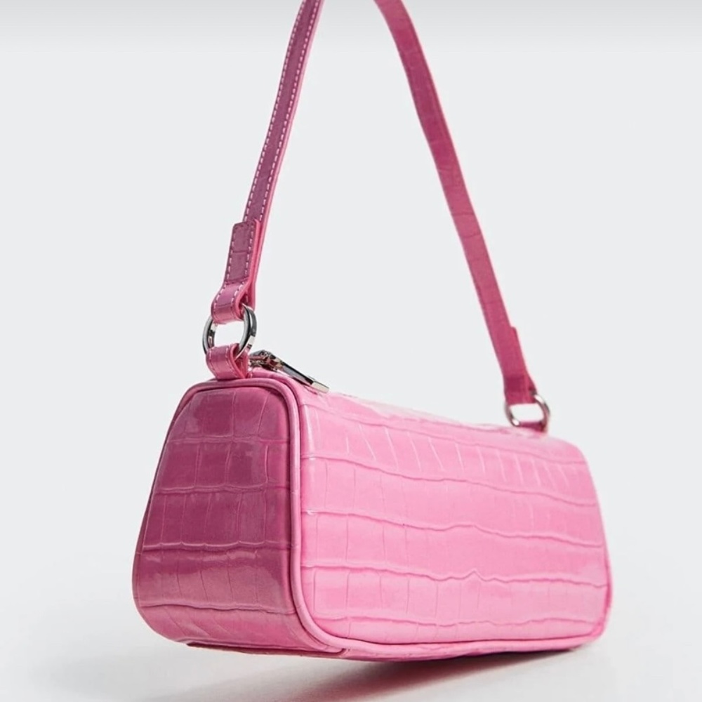 Mango leather look pink bag